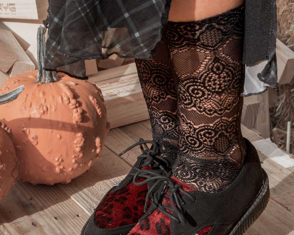 Black Lace Over-The-Knee Sock - Image 2