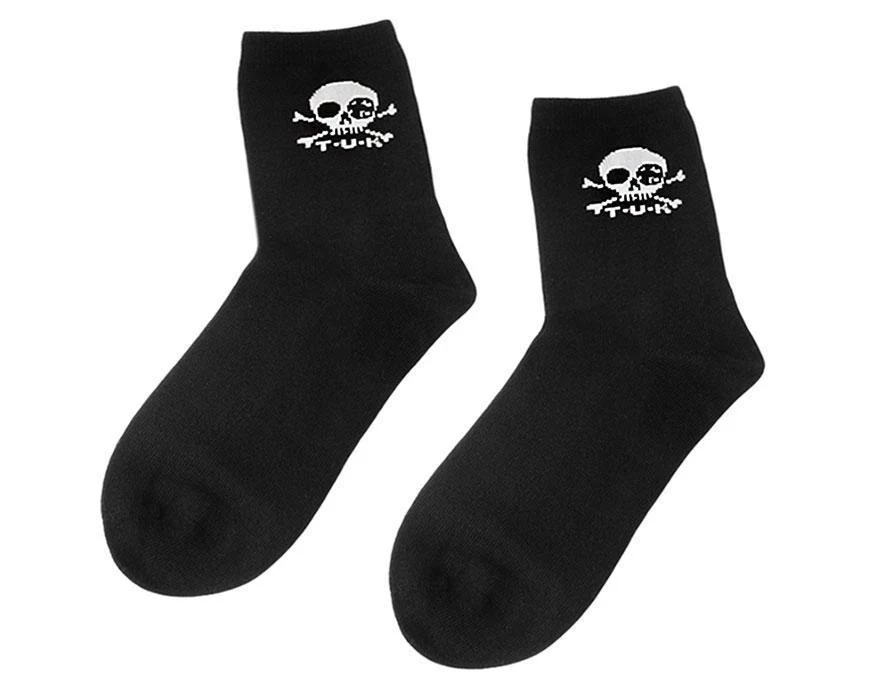 Black T.U.K. Skull Logo Women’s Sock - Image 3