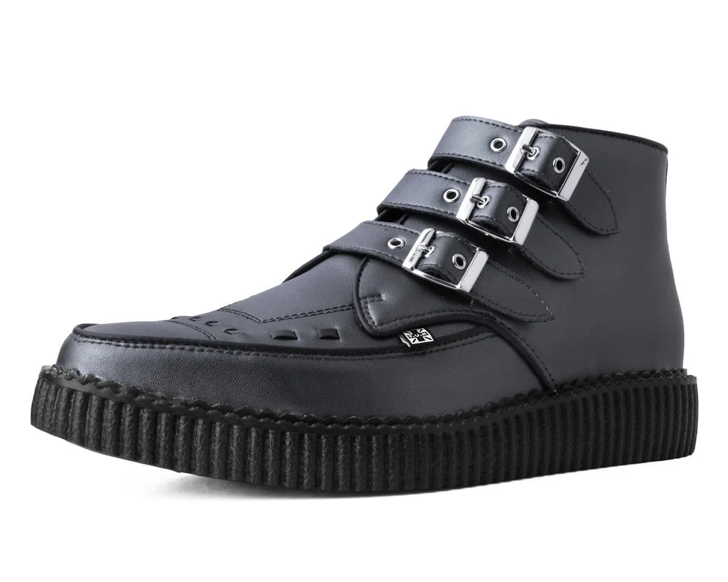Gunmetal & Black Trim Pointed Buckle Boot - Image 5