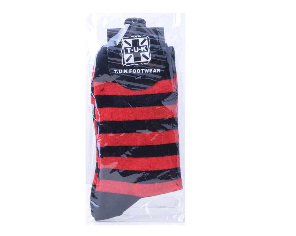Red & Black Stripe T.U.K Men's Sock - Image 3